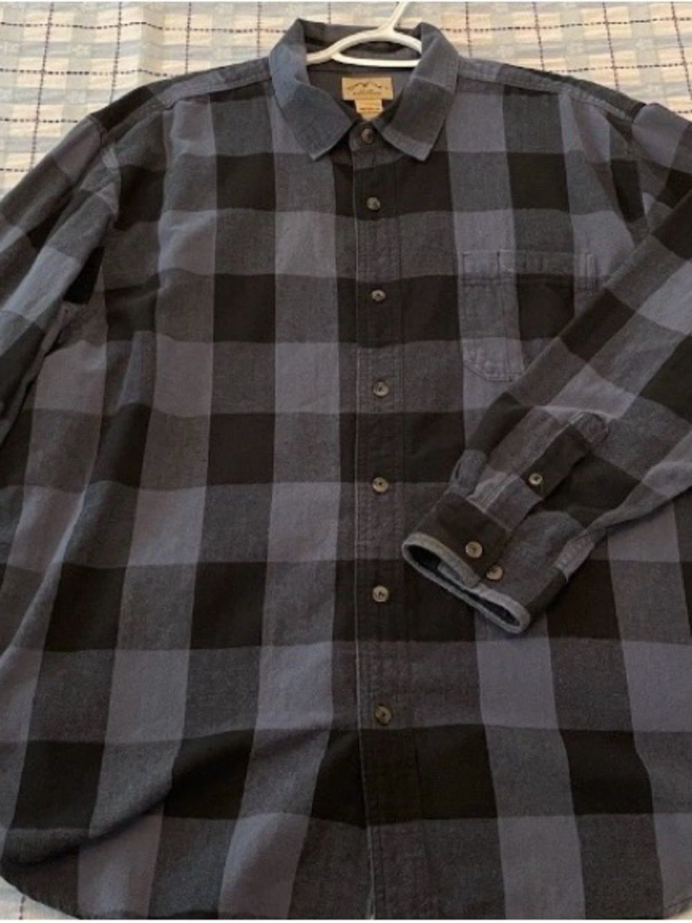 Blue Mountain Men's Blue
Black Check Flannel Button Up
Shirt Long Sleeve XL